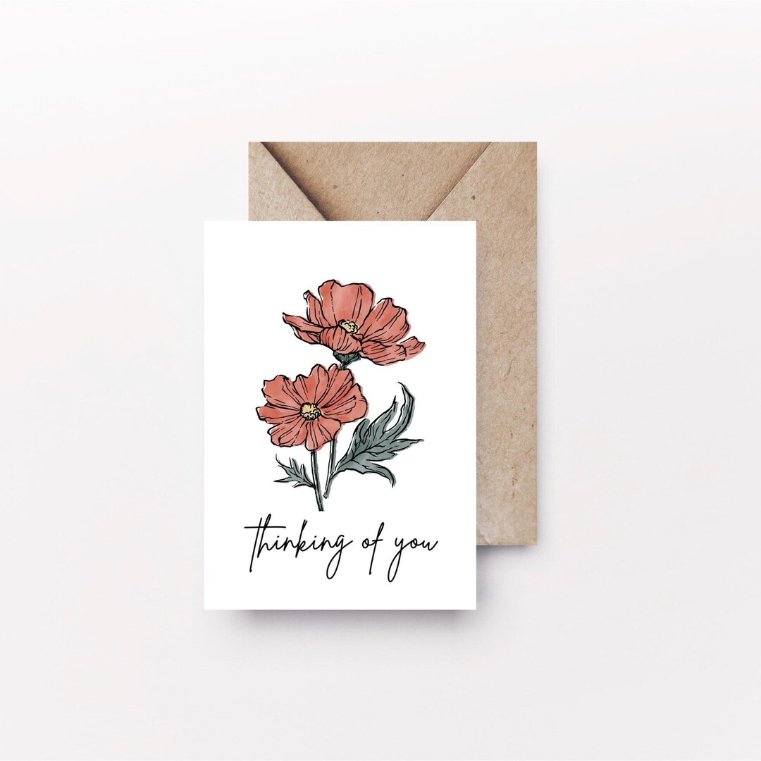 Floral Sympathy Card Thinking of You Card Handmade Comfort Card A2 ...