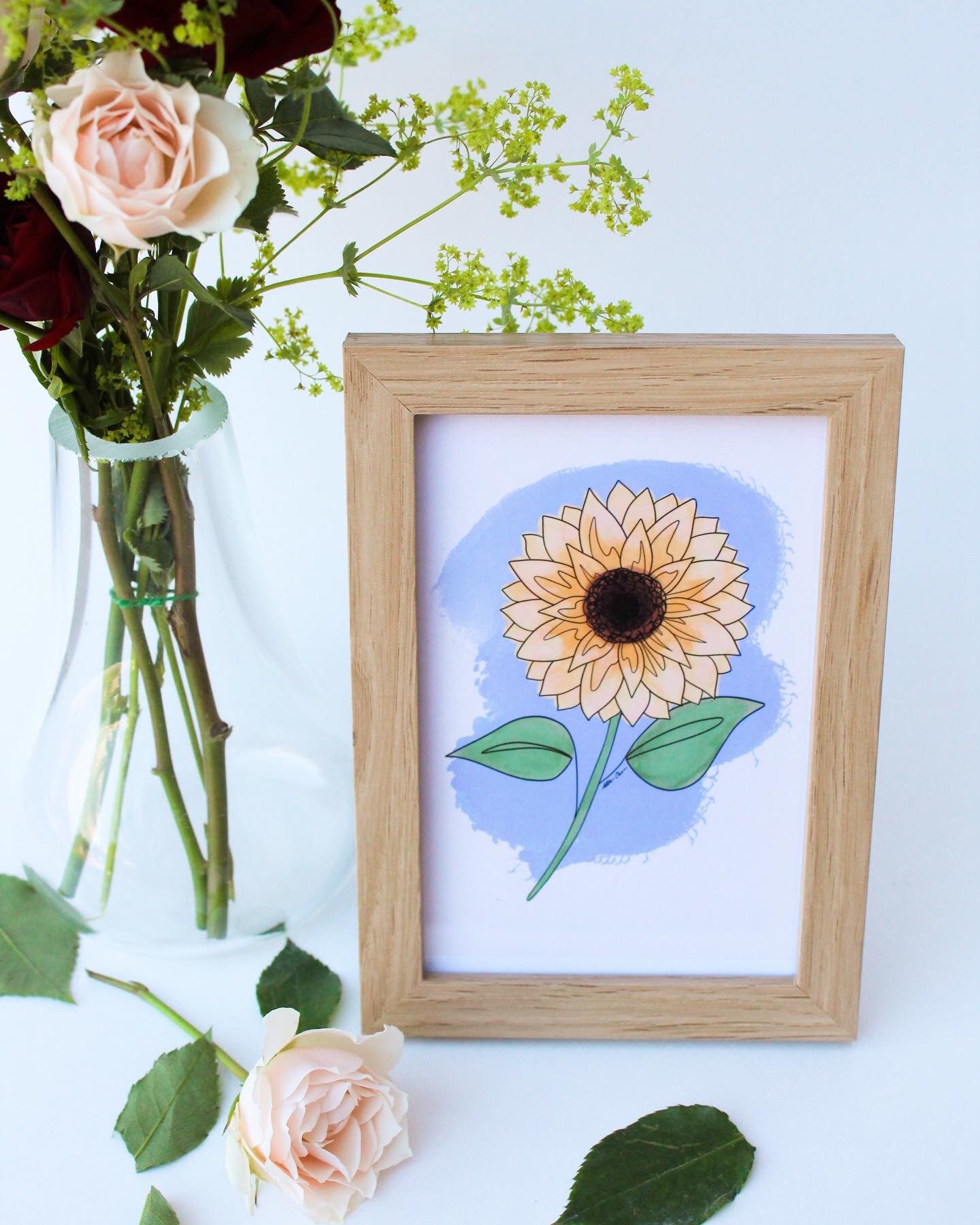 Sunflower Art Print 4x6 Inch Prints Mini Art Print Etsy