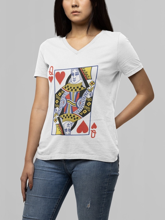 Womens Queen Of Hearts - T-Shirt For Girls & Women Womens Queen Of Hearts - T-Shirt For Girls & Women