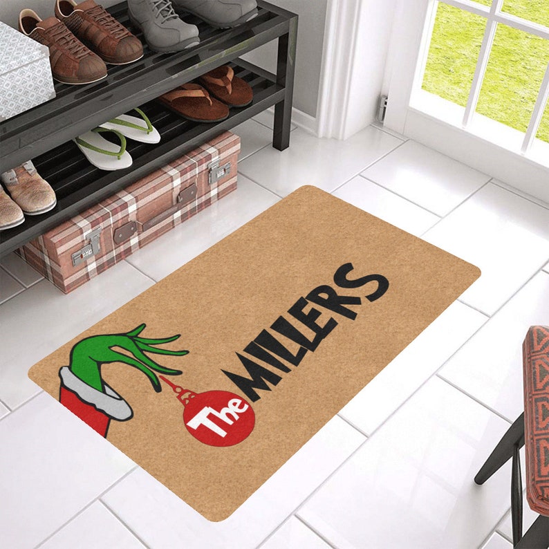 The Grinch Doormat Personalized Doormat Custom Doormat Etsy