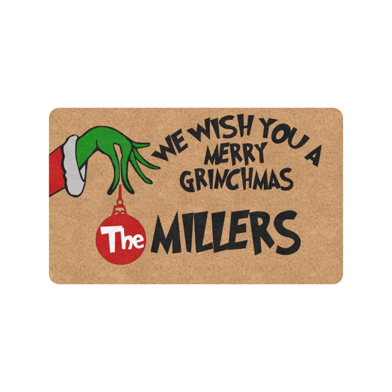 The Grinch Doormat Personalized Doormat Custom Doormat Etsy