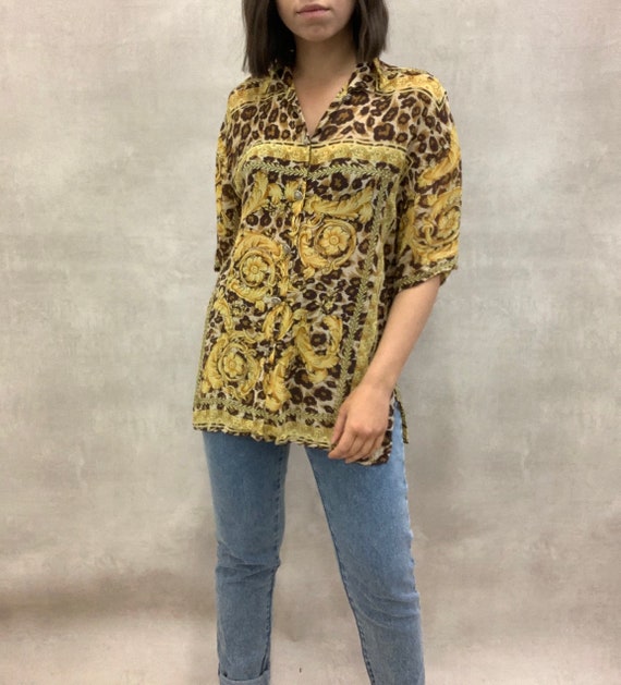 Vintage 80s / 90s "Swish" Animal Print Festival Bl