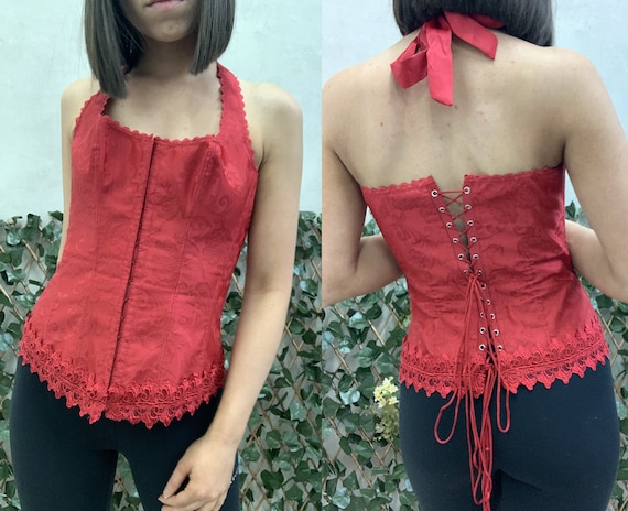 Frederick's Of Hollywood Red Sexy Bustier Corset T