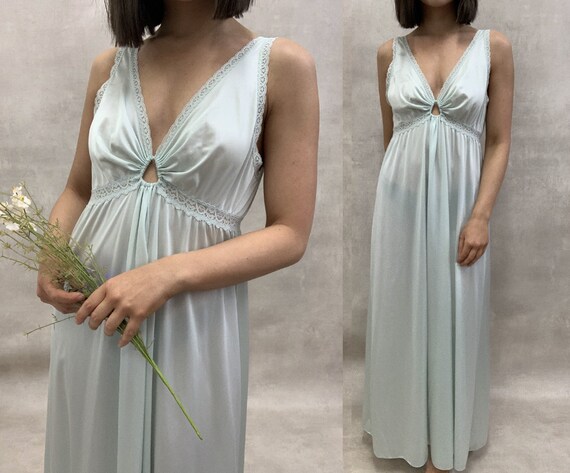 70s Vintage Miss Elaine Antron Nylon Nightgown Min