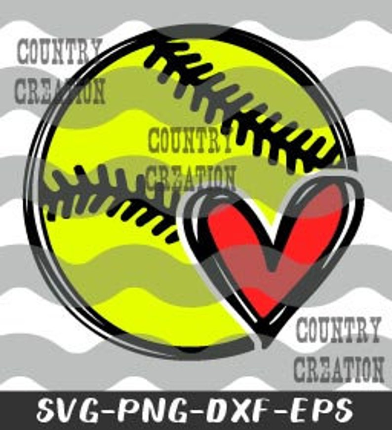 Baseball Heart SVG Softball Heart SVG 2 DESIGNS Baseball Etsy
