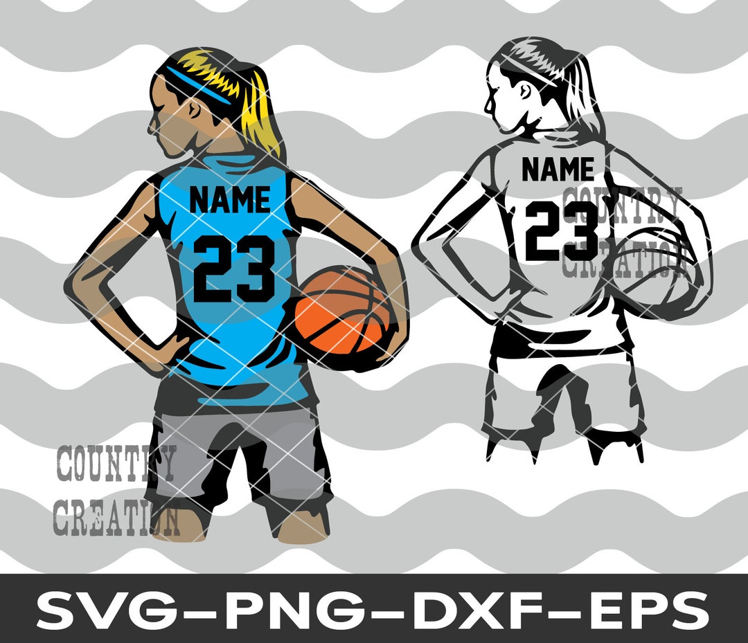 Layered Basketball Girl SVG, Basketball Shirt Customize Name Number