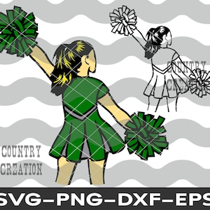 Layered Cheerleader SVG, Cheerleading svg, Customize High School Cheer, Girls Pom Dance, Cheer Mom svg, t-shirt, Personalize Cheer Team