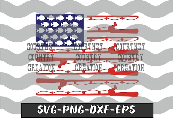 Download Red Blue Fishing American Flag Svg 4th Of July Svg Fish Etsy