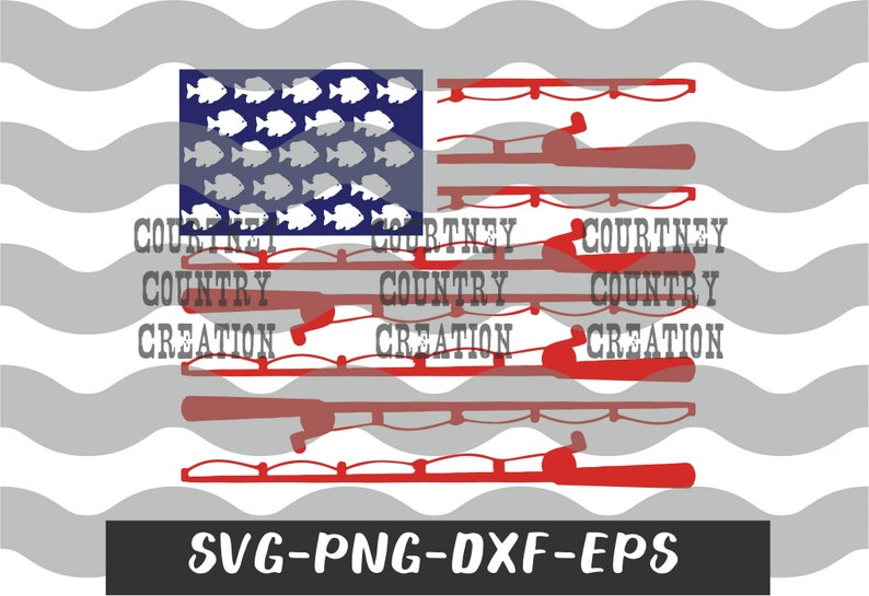 Download Red Blue Fishing American Flag svg 4th of july svg Fish | Etsy