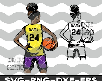 Layered Basketball Girl SVG, Basketball Shirt Customize Name Number Player, Girl Basketball Player, t-shirt Afro puff ponytail Jersey Sports