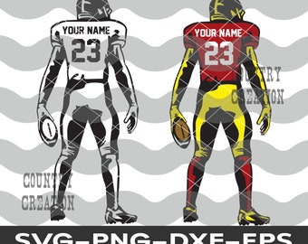 Layered Custom Football SVG, Football player svg, Football Shirt Customize Name Number Player, Football svg, Football Customized High School