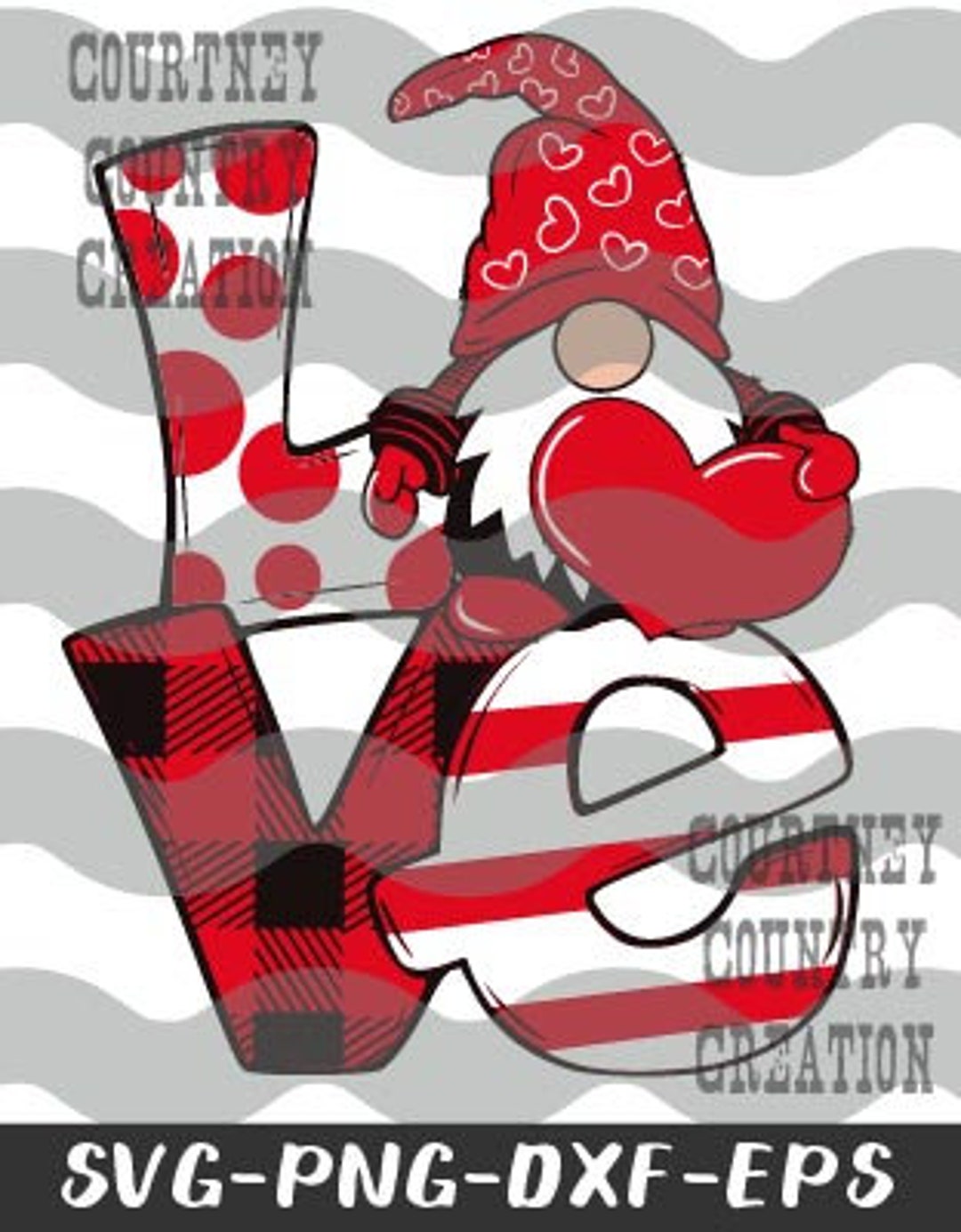 Layered Valentine LOVE SVG Buffalo Plaid Gnome, Valentines Day Shirt ...