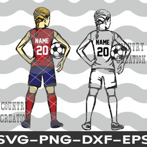 Customizable Layered Girl Soccer Player SVG, Female Soccer Goal, Soccer svg, Soccer Mom  tshirt braid ponytail Jersey Sports Cricut, PNG