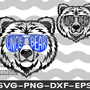 Oncle ours SVG, ours lunettes de soleil SVG, oncle SVG, oncle futur svg, conception de chemise oncle, oncle ours, oncle dictons Cricut & Silhouette coupe fichier