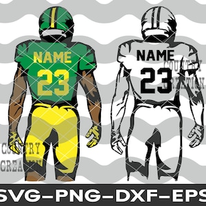 Layered Custom Football SVG, Football Shirt Customize Name Number Player, Boy Football, Football SVG,  High School Football Silhouette