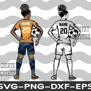 Customizable Layered Girl Soccer Player SVG, Female Soccer Goal, Soccer svg, Soccer Mom  tshirt Afro puff ponytail Jersey Sports Cricut, PNG