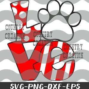 Layered Love Paw Print svg, Love with Pawprint svg, Dog svg, Dog Sign svg, Dog svg Files, Dog Lover svg, Dog svg Files for Cricut, dxf, png