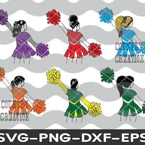Layered Cheerleader SVG, Cheerleading svg, Customize High School Cheer, Girls Pom Dance, Cheer Mom svg, t-shirt, Personalize Cheer Team