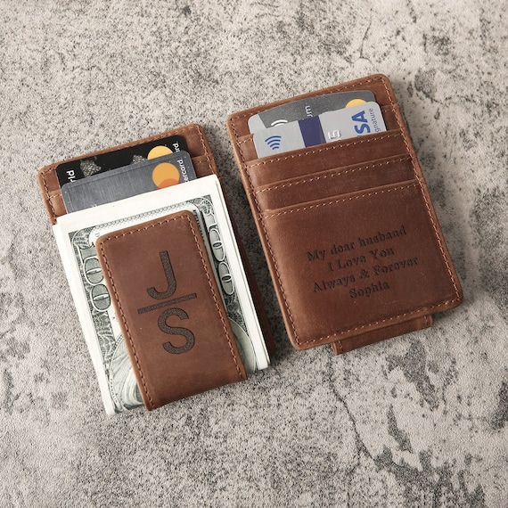 Personalized Leather Money Clip