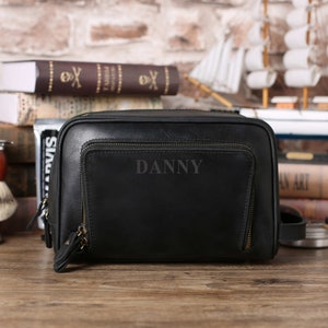 Personalized leather dopp kit for men, leather toiletry bag, groomsmen gift, mens dopp kit personalized mens toiletry bag large letters