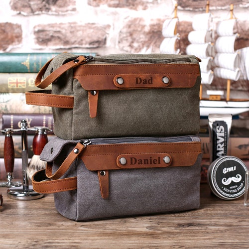 Personalized Canvas Dopp Kit Travel Bag Toiletries Etsy