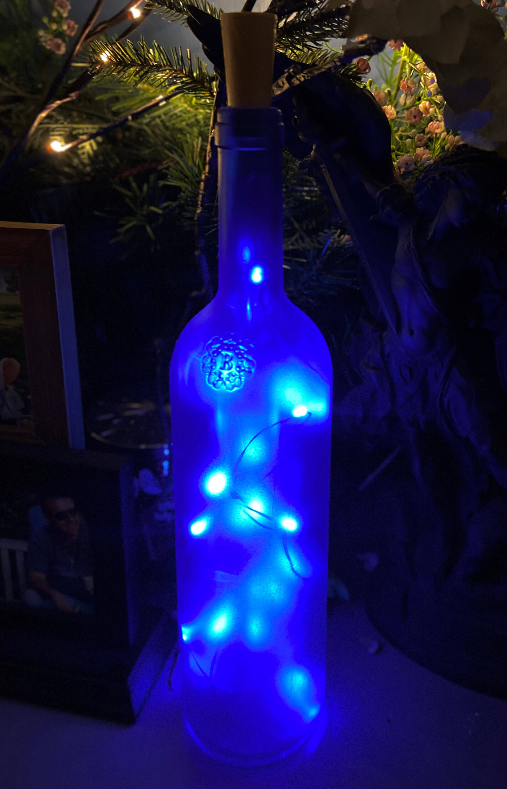 Chezaa Solar Power Night Light Decor 6pcs LED Rotatable Fairy Waterproof Cool White Garden Camping Wine Bottle Lamp 