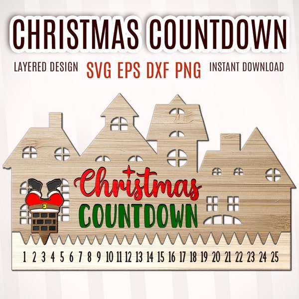 Countdown to Christmas Calendar Svg, Days Until Christmas Svg, Advent Countdown Svg, Christmas Countdown Svg, Countdown svg