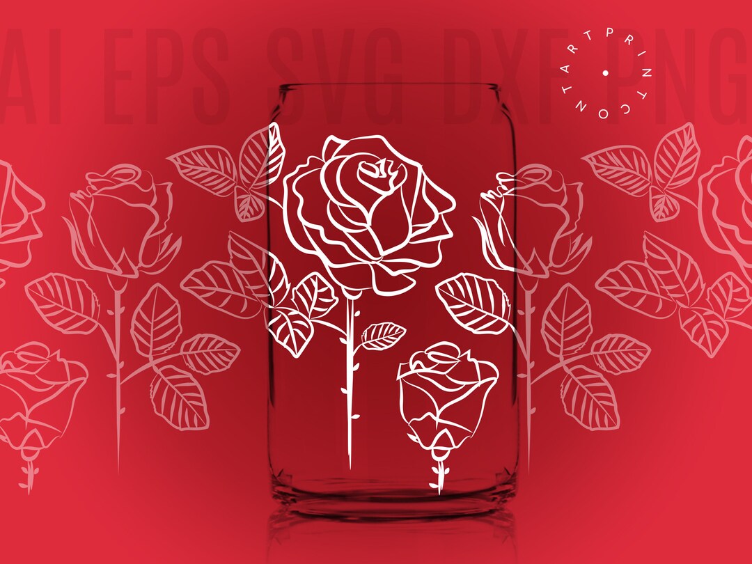 Libbey Glass Svg Flower Rose Libbey Svg Libbey Glass 16 Oz Wrap Libbey ...