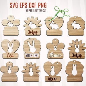 Easter Gift Tags Cut File, Easter Ornaments Cut File, Easter Tags Laser File, Easter Tags Svg, Easter Dxf, Easter Svg, Easter Bunny Svg