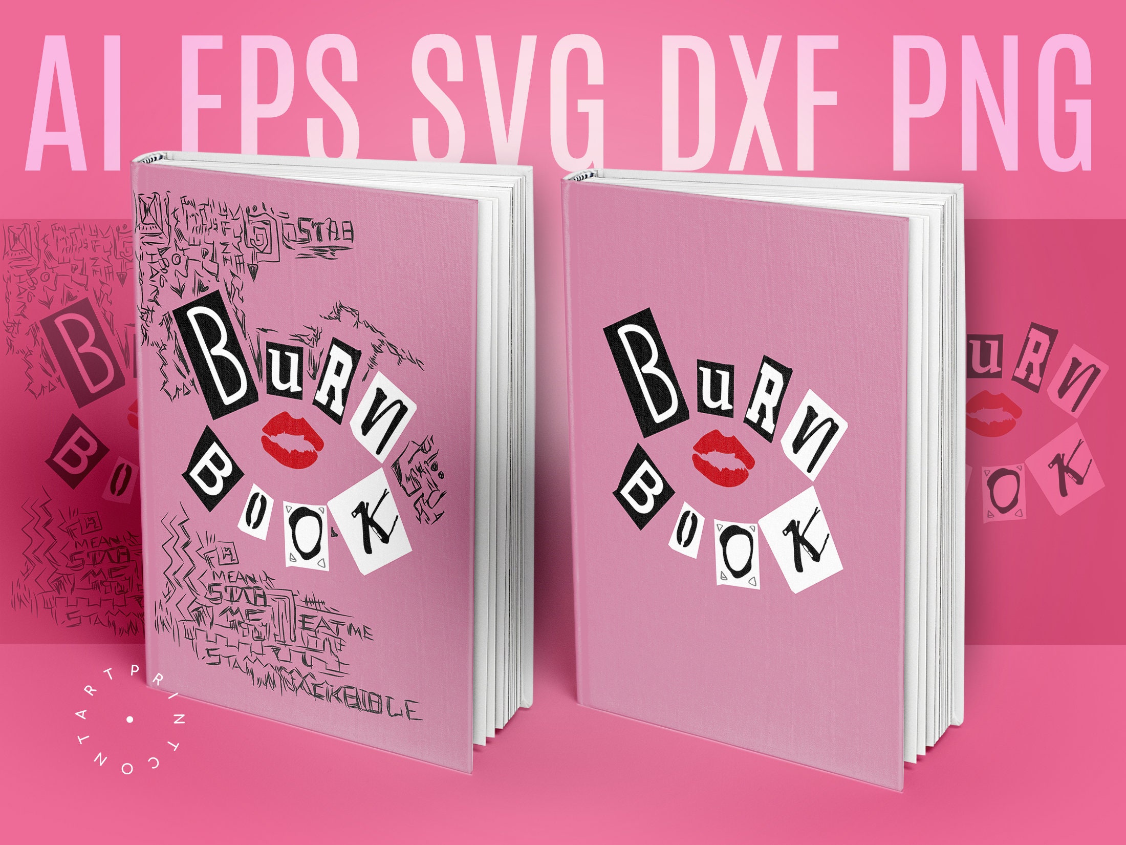 Front and Back Cover Set Mean Girls Inspired burn Book for Use