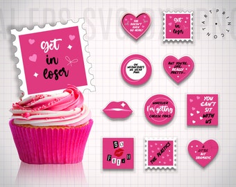 10x afdrukbare Mean Girls Cupcake Toppers, Mean Girls themafeest, Mean Girls Patry decoratie, super eenvoudig te gebruiken!