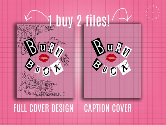 2x Burn Book Printable Cover, Burn Book Journal Cover, Mean Girls Digital  Paper, Mean Girls Party Decoration, Bachelorette Party Decor 