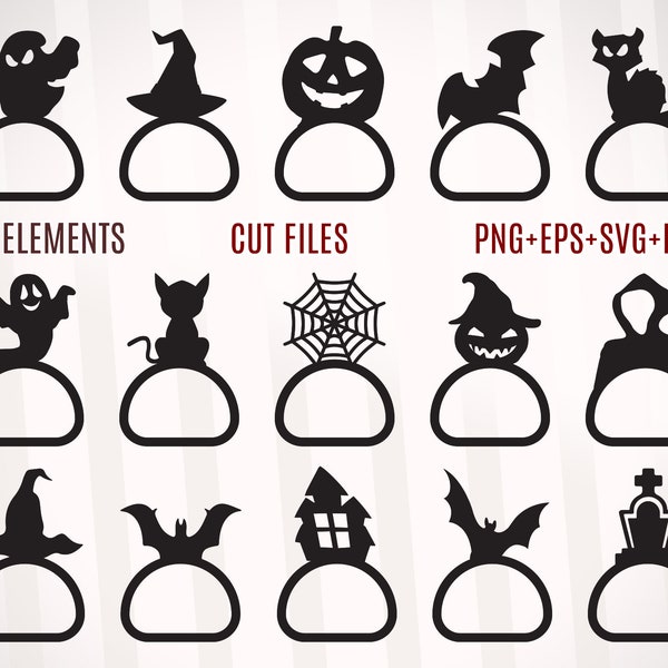 Halloween Serviettenringe SVG, Halloween Dekor SVG Laser cut Datei, Halloween Teller Dekor, Halloween Glowforge SVG, Halloween Gedeck