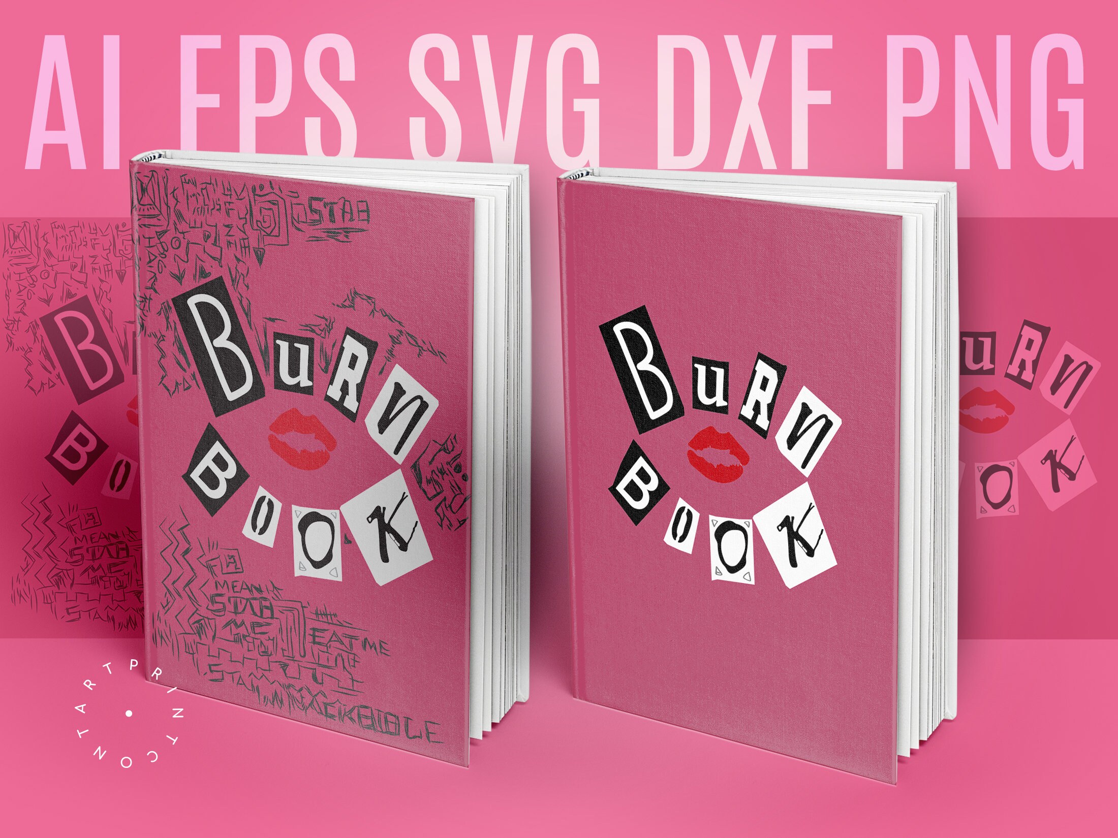 2x Burn Book Printable Cover Burn Book Journal Cover Mean Etsy