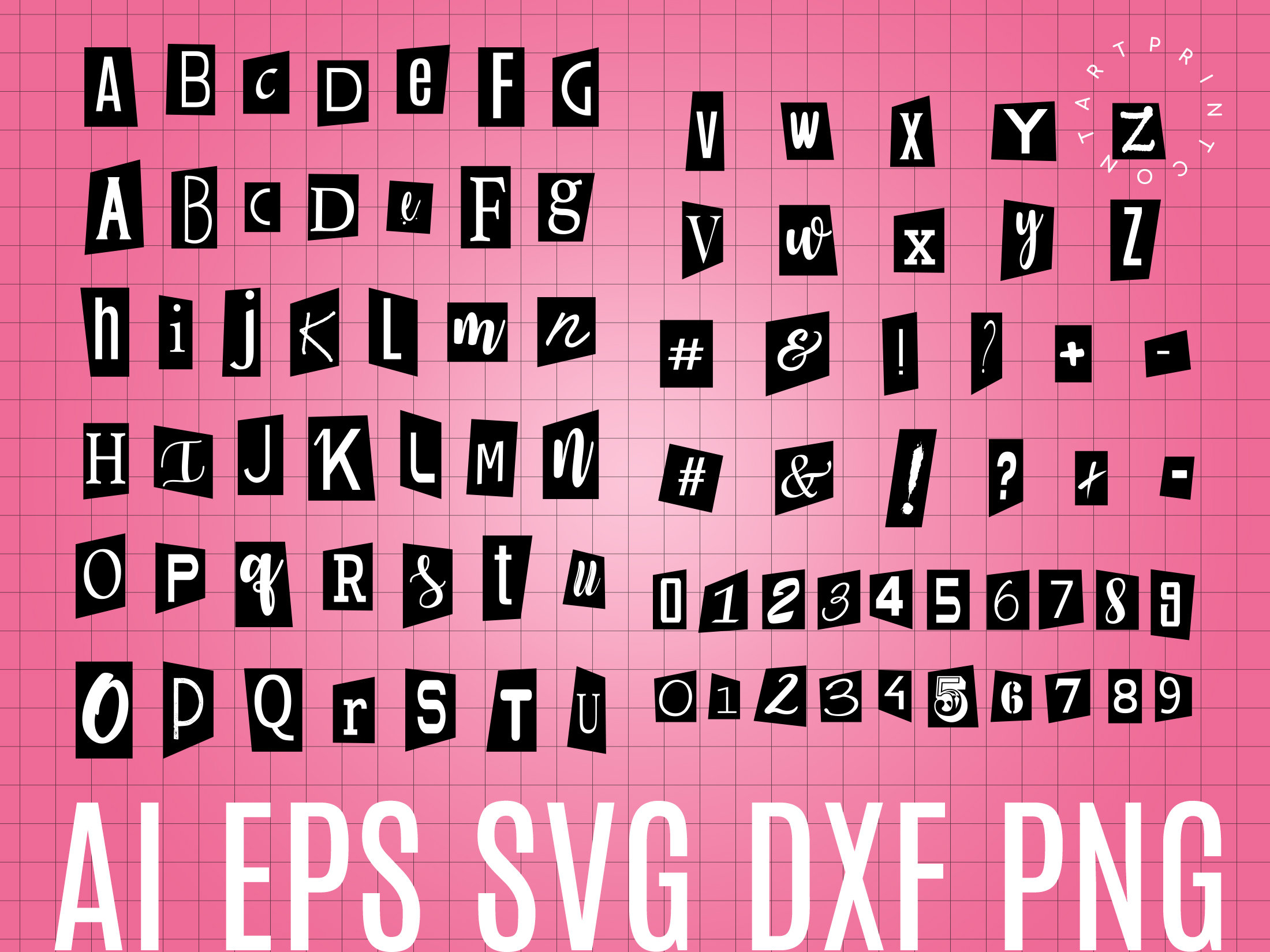 Burn Book SVG Letters Numbers Glyphs, Mean Girls Alphabet Ransom