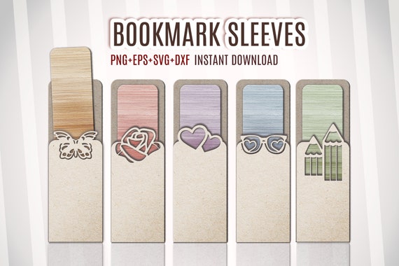 Bookmark Sleeve SVG, Bookmark Sleeve Template, Bookmark Silhouette Cricut,  Bookmark Display Card Svg, Bookmark Holder 