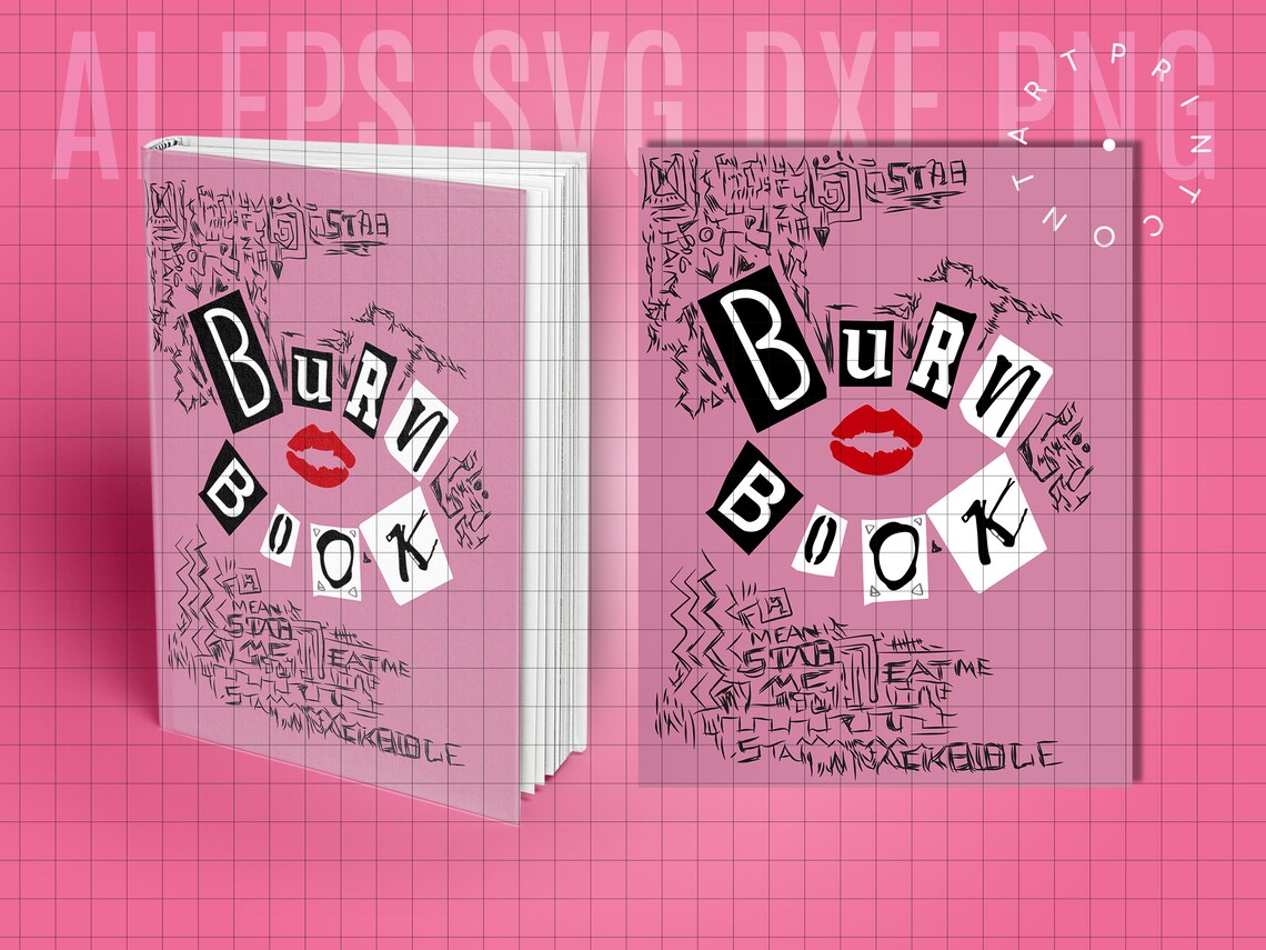 2x Burn Book Printable Cover Burn Book Journal Cover Mean Etsy