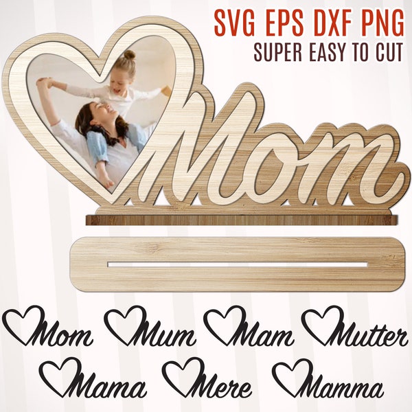 Paquete svg de signo del Día de la Madre, Regalo del Día de la Madre svg, Feliz Día de las Madres svg, Mama Heart svg, Mamá svg, Glowforge svg Files, Laser Cut File svg