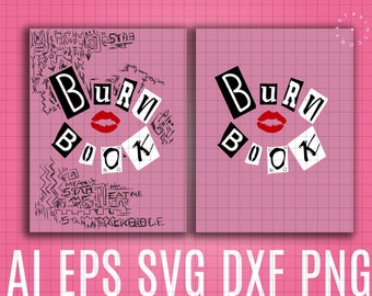 2x Burn Book Printable Cover Burn Book Journal Cover Mean - Etsy
