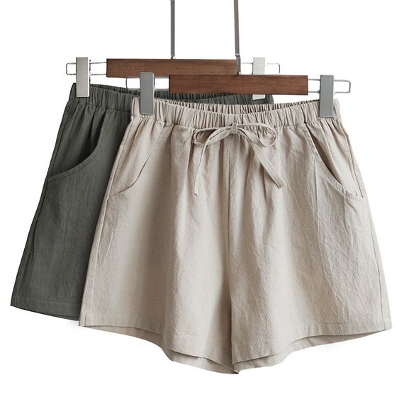Short Pants Summer Cotton Linen Women Shorts New Fashion | Etsy