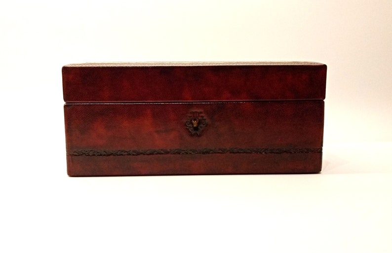 Italian leather jewelry box photo Etsy