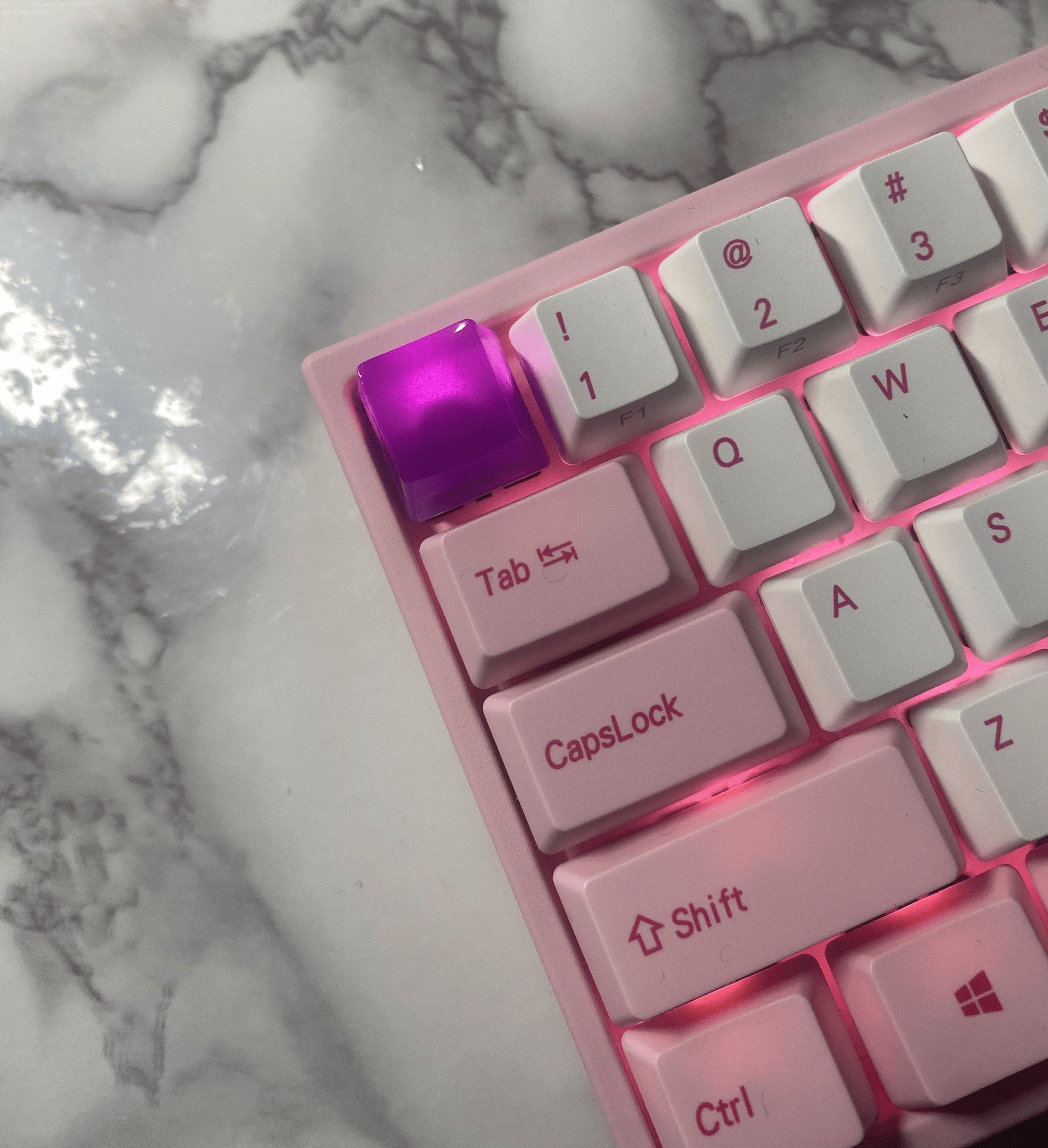 Cute Handmade Glow in the Dark Solid Color Resin Keycap for Etsy