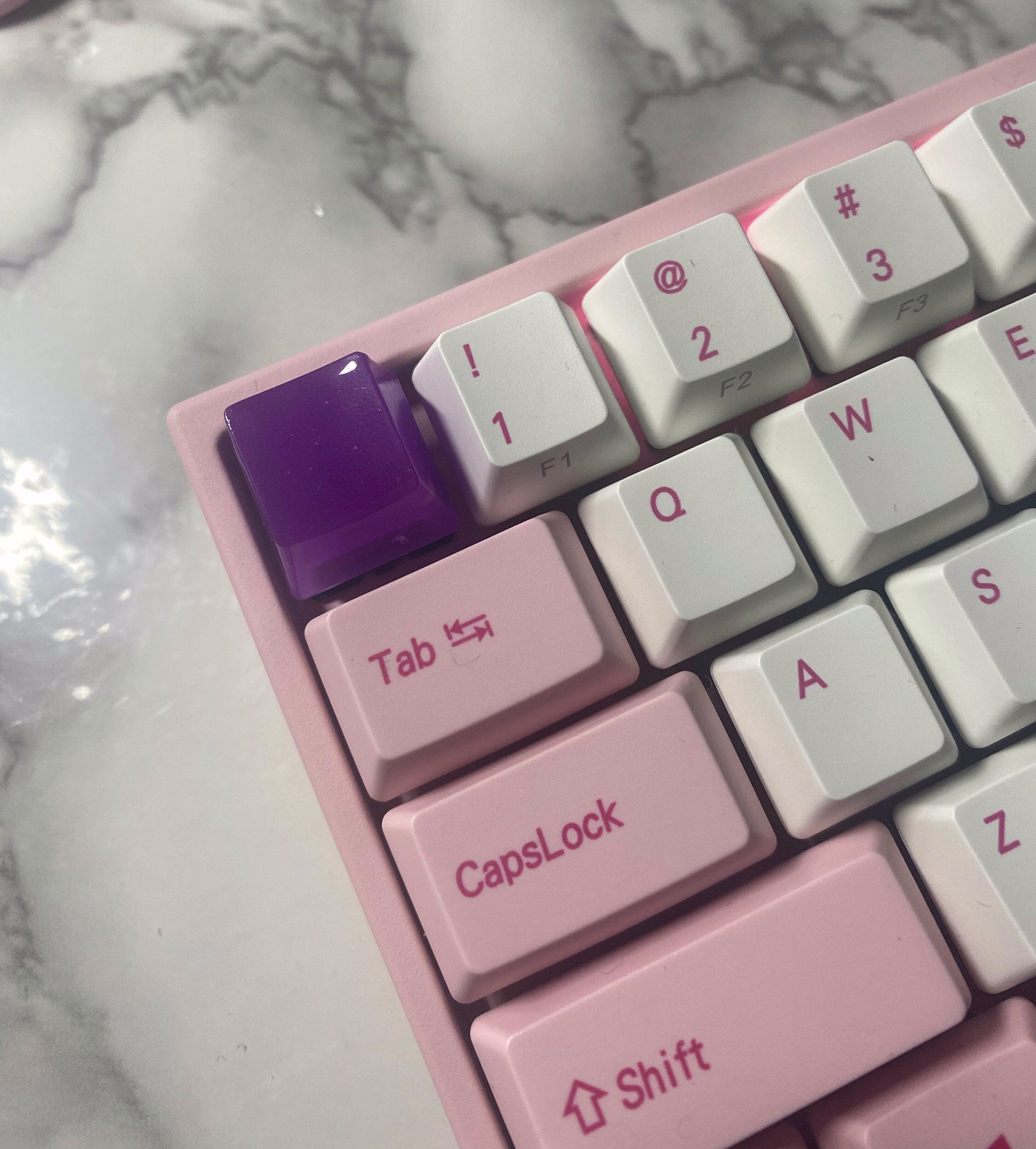 Cute Handmade Glow in the Dark Solid Color Resin Keycap for Etsy