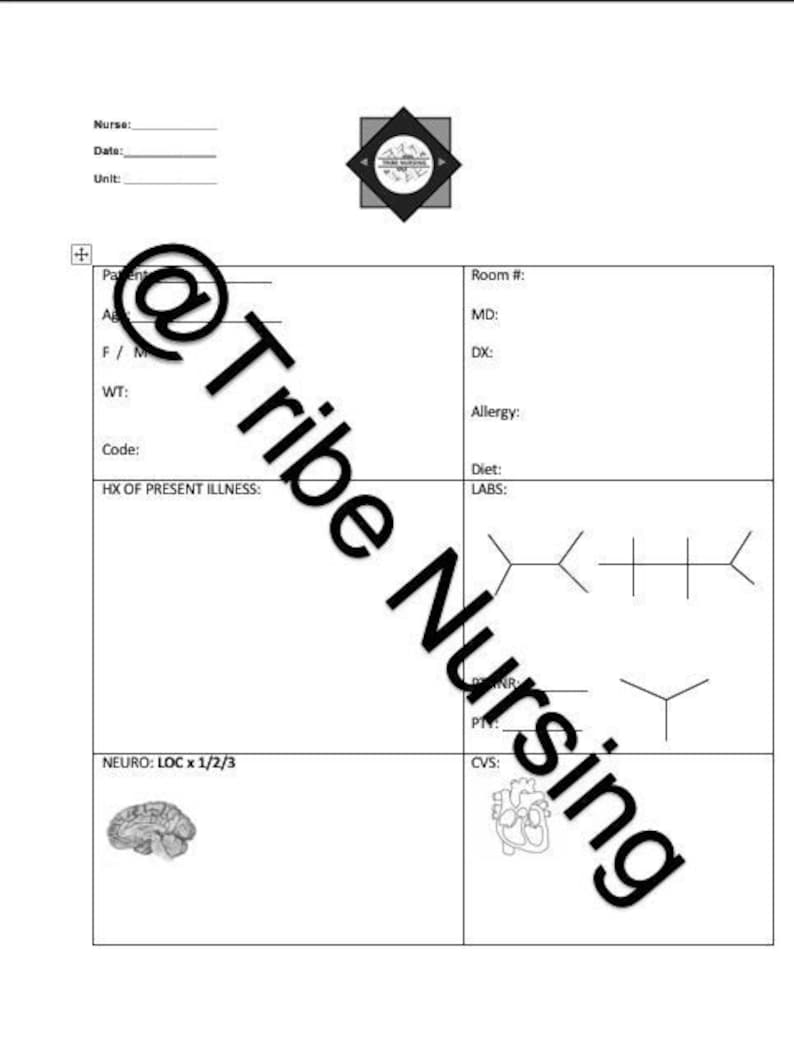 Nursing Brain Sheet Etsy