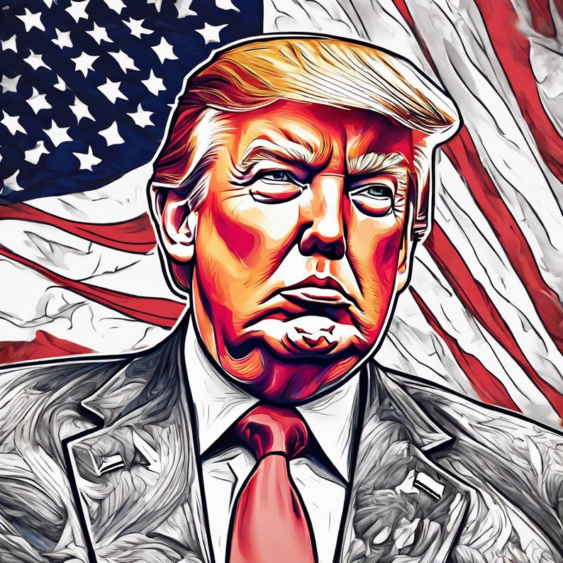 Donald Trump Printable Coloring Page - Etsy
