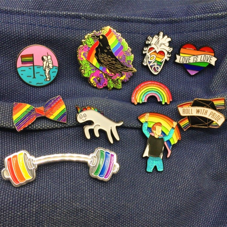 Rainbow Pin Badge Collection Lgbt Pride Pin Enamel Metal Etsy