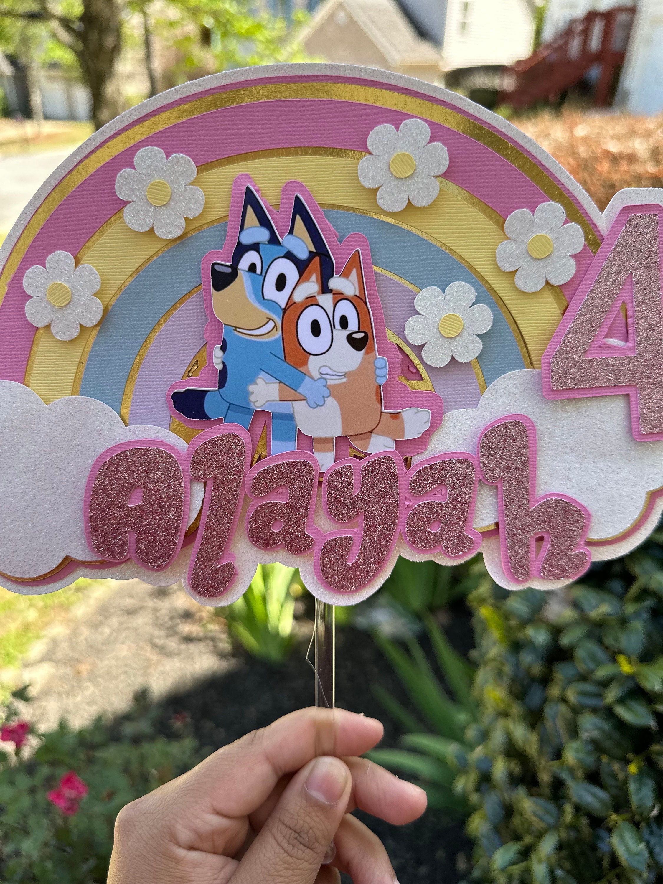Decoración para tarta azulada.