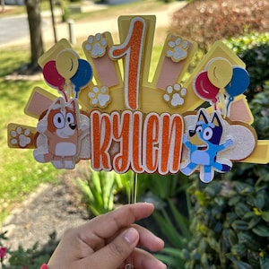 Boy Bluey theme Cake topper