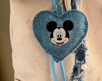 Mickey Denim Rope Bag Charm Chain / Keychain