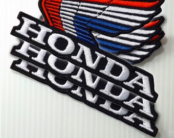 6.00x10.00 cm.x1 pc honda wing red vintage racing big bike embroidery iron on sew patch badge applique apparel garment fabric
